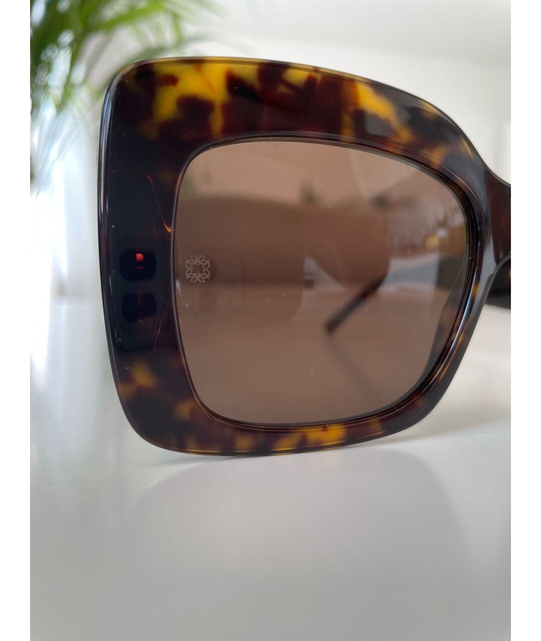 ELIE SAAB Коричневые пластиковые солнцезащитные очки, фото 3