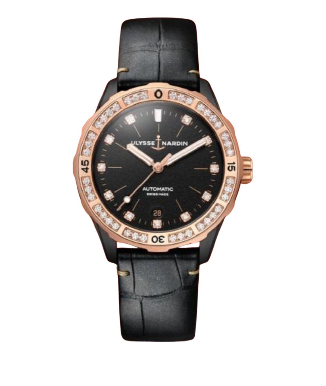 Ulysse Nardin Черные часы из розового золота, фото 1