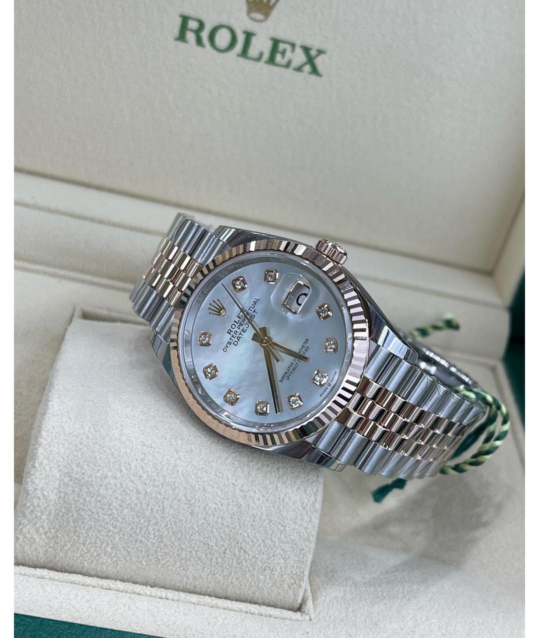 ROLEX Серые часы из розового золота, фото 7