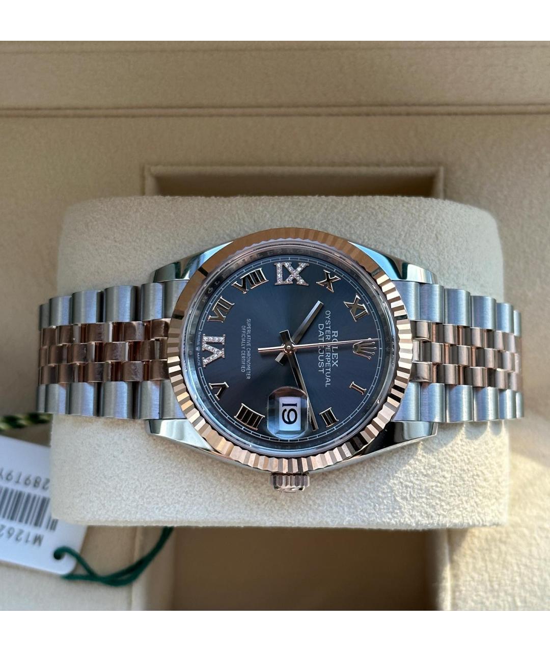 ROLEX Серые часы из розового золота, фото 4