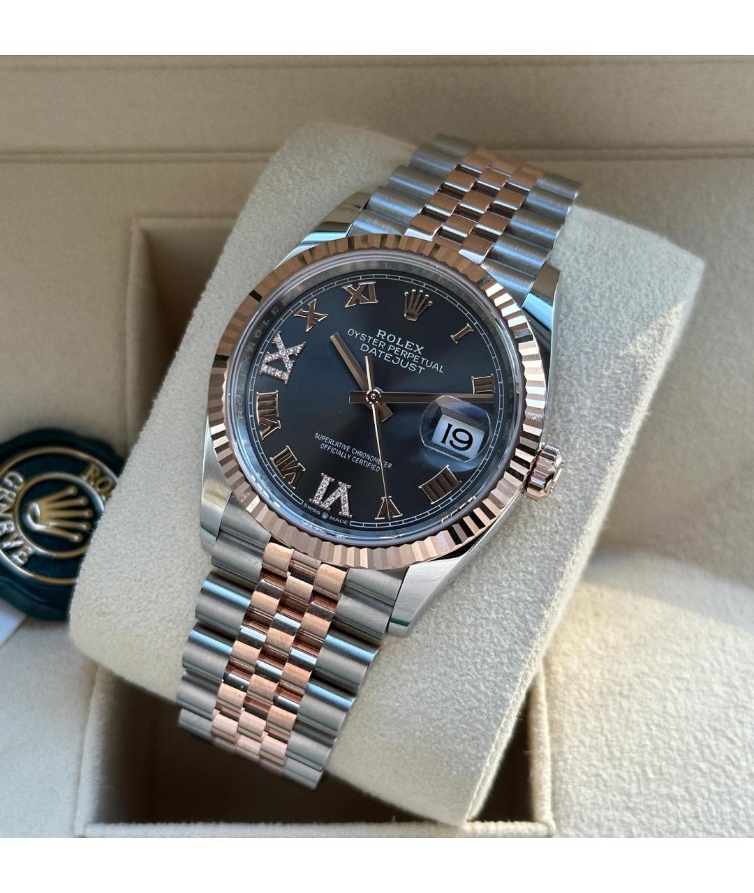 ROLEX Серые часы из розового золота, фото 2