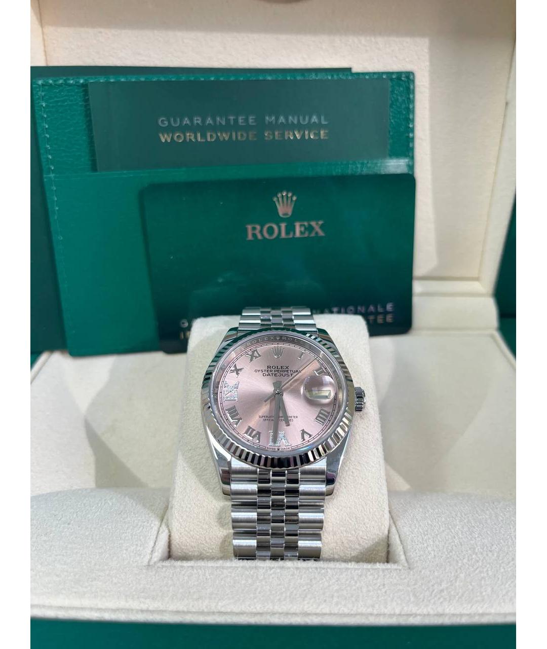 ROLEX Розовые часы из белого золота, фото 3