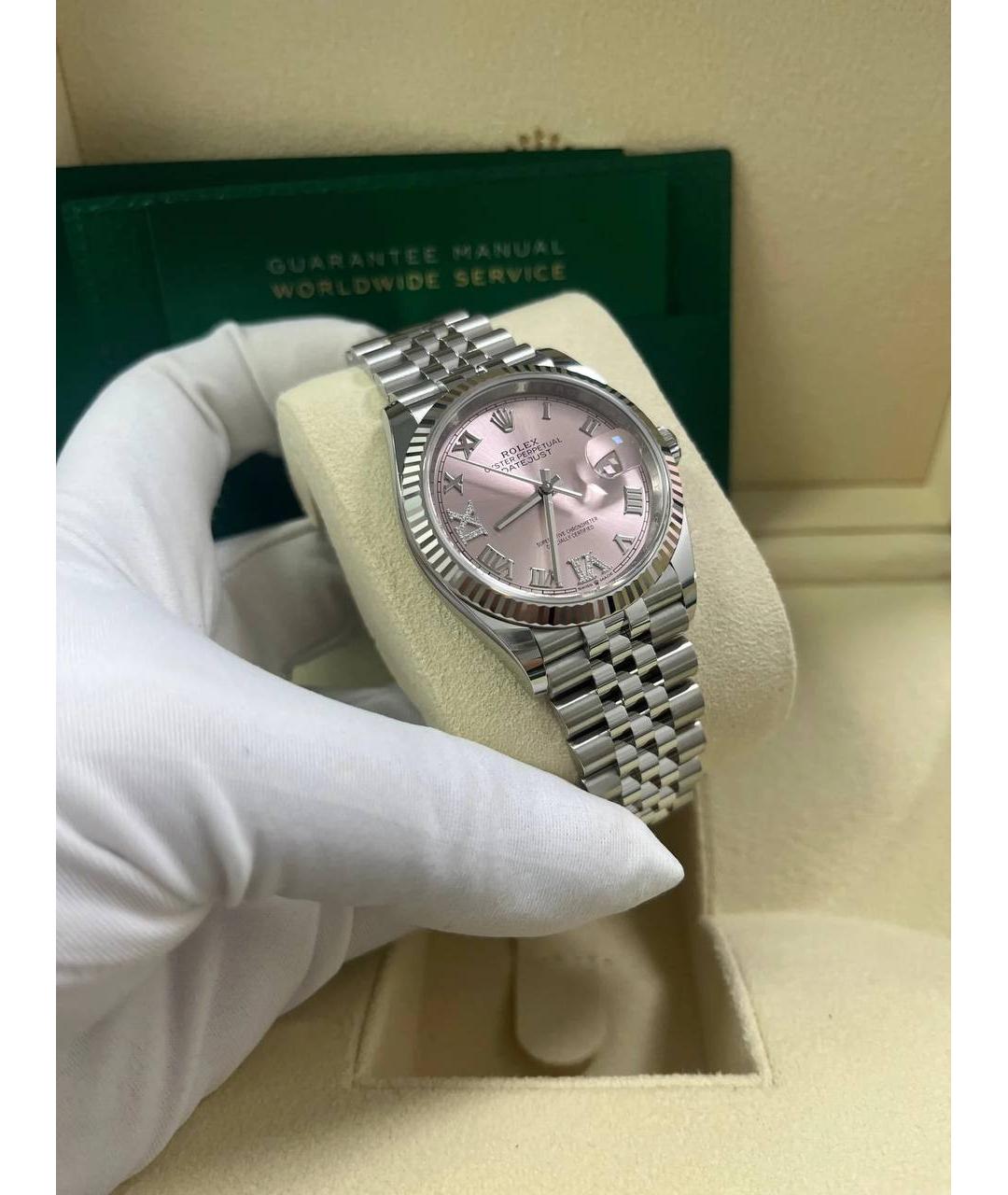 ROLEX Розовые часы из белого золота, фото 9