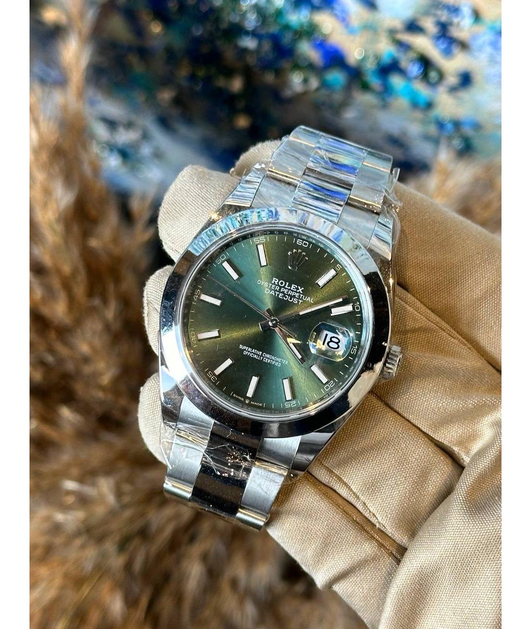 ROLEX Зеленые часы, фото 3