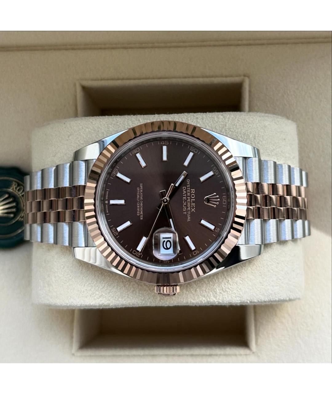 ROLEX Коричневые часы из розового золота, фото 5