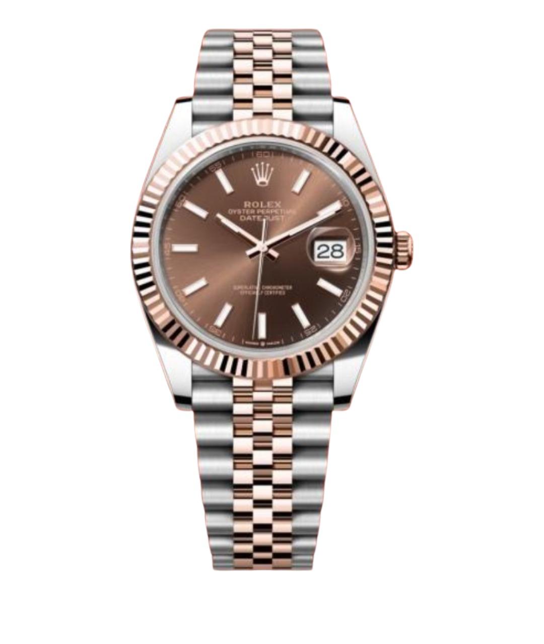 ROLEX Коричневые часы из розового золота, фото 1