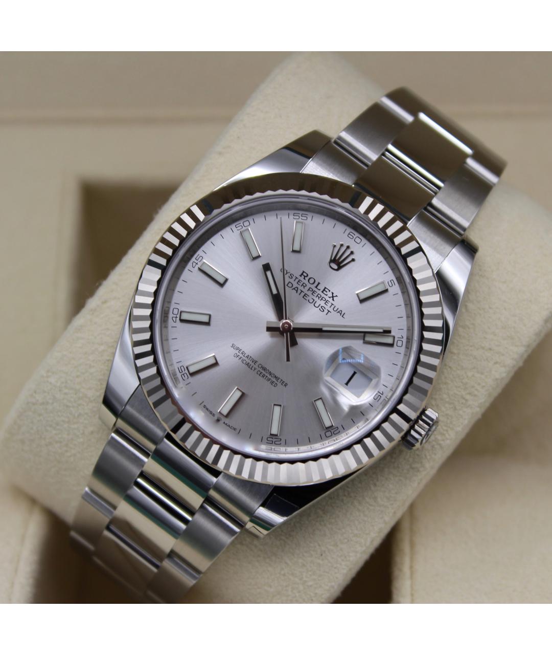ROLEX Серые часы из белого золота, фото 5