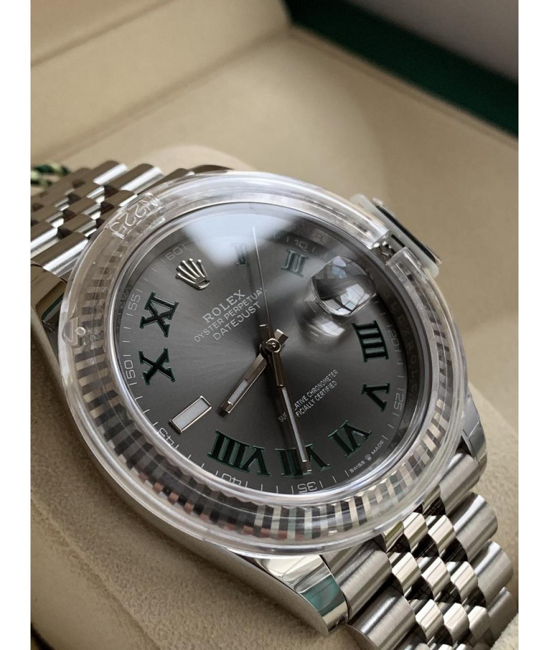 ROLEX Серые часы из белого золота, фото 5