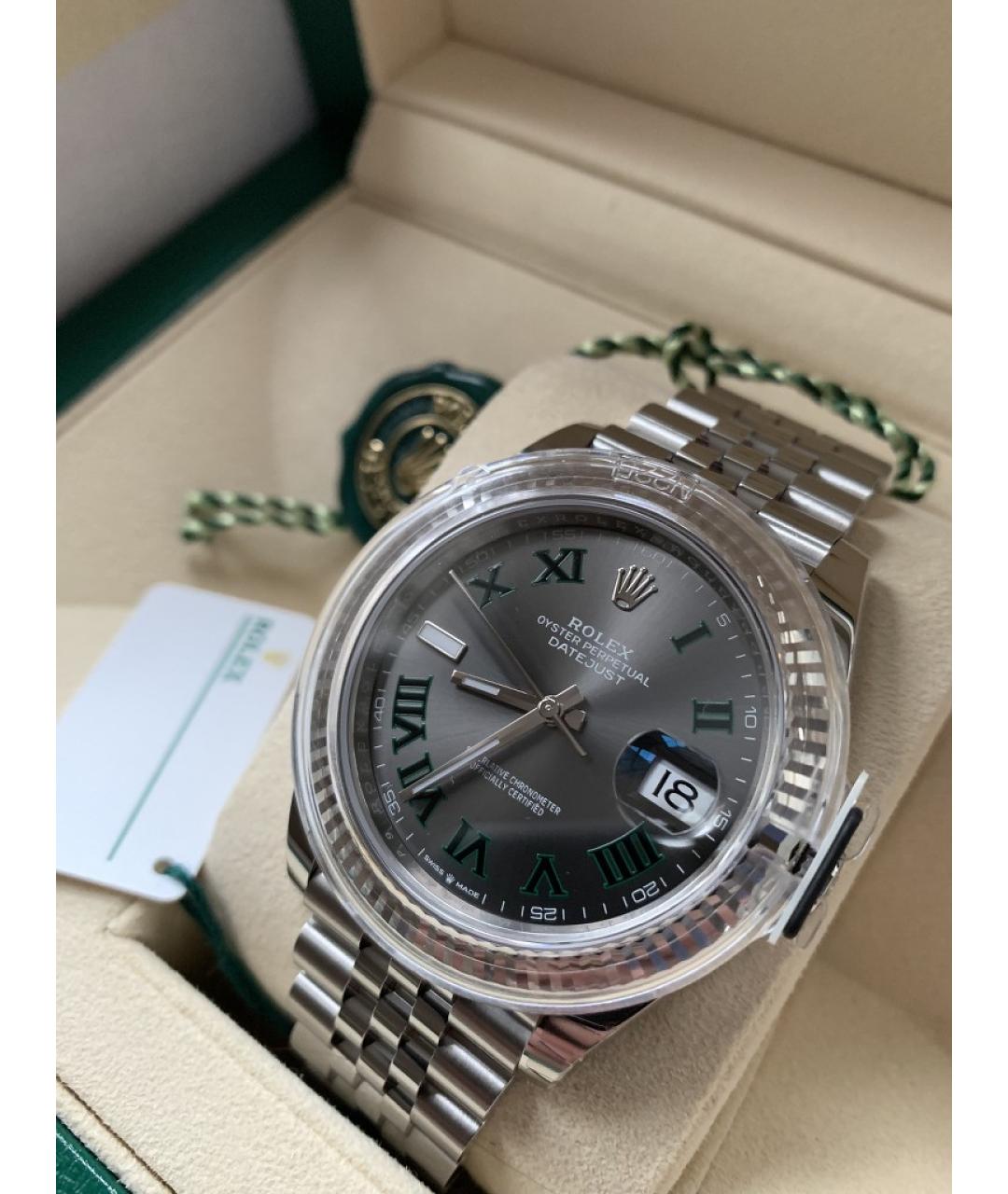 ROLEX Серые часы из белого золота, фото 3