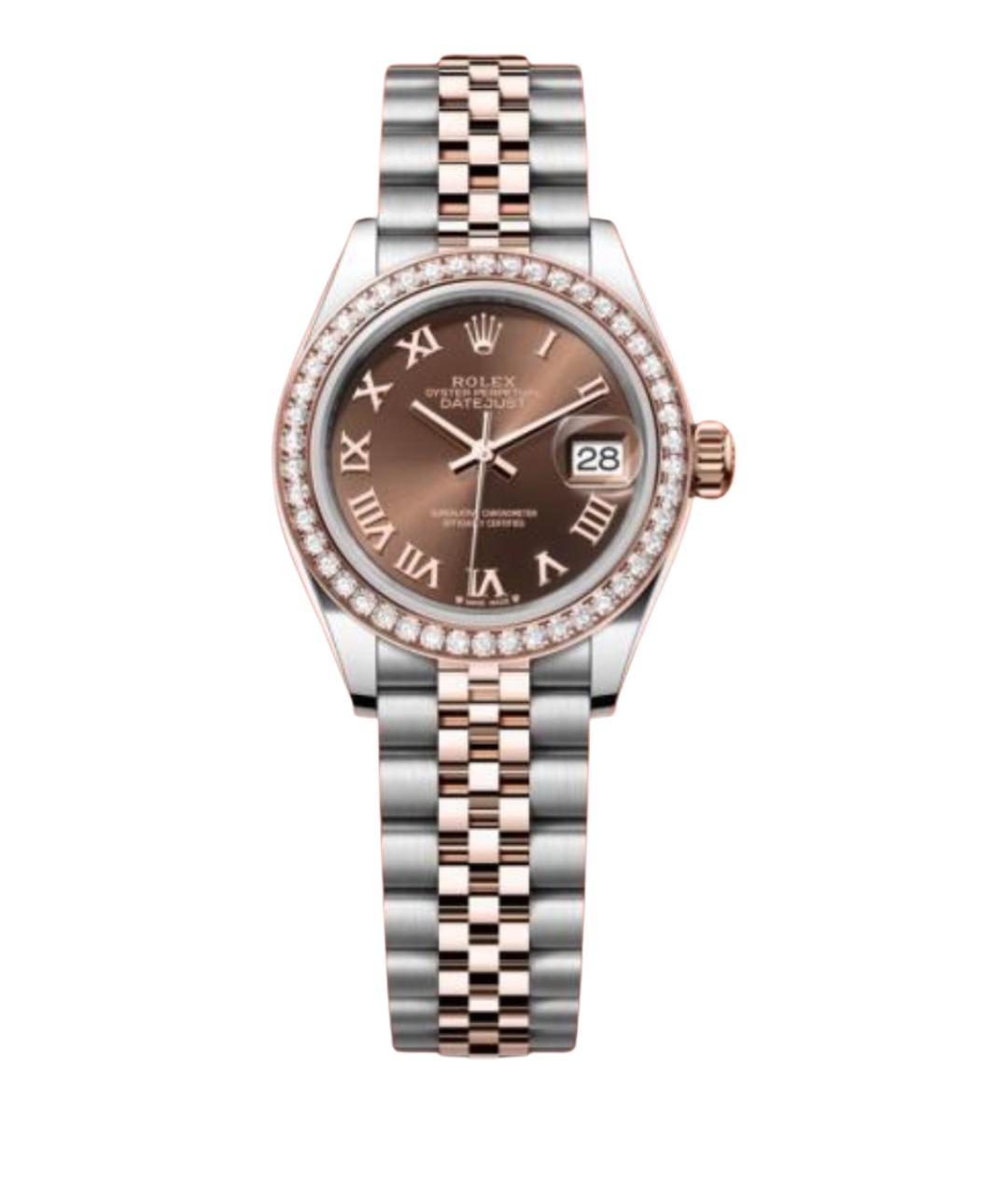 ROLEX Коричневые часы из розового золота, фото 1