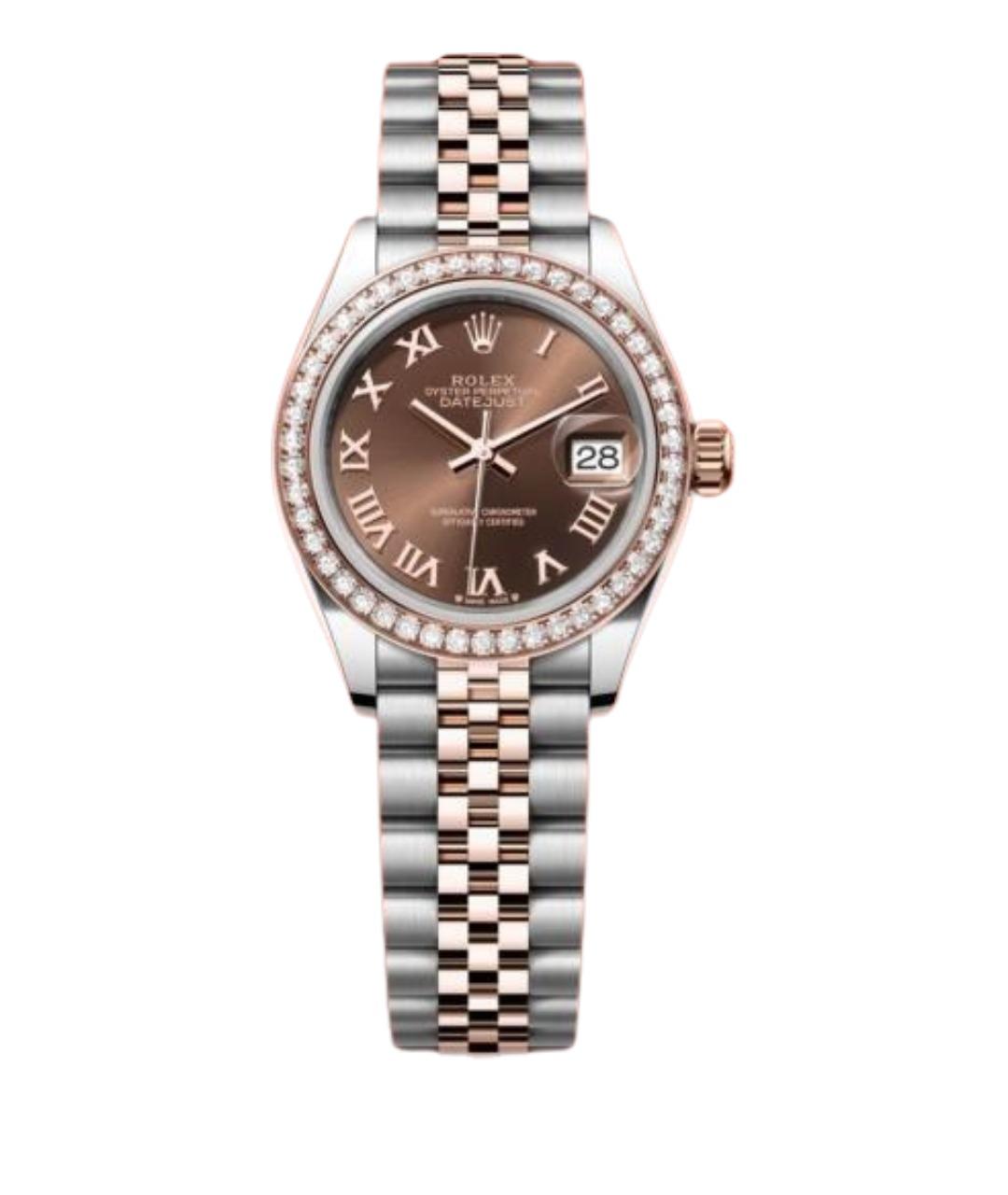 ROLEX Коричневые часы из розового золота, фото 2