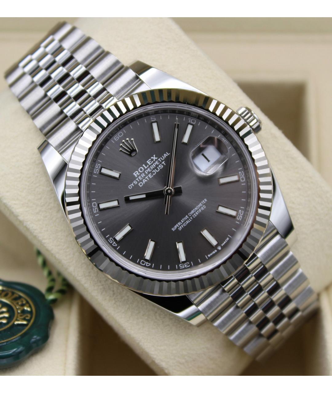 ROLEX Серые часы из белого золота, фото 6