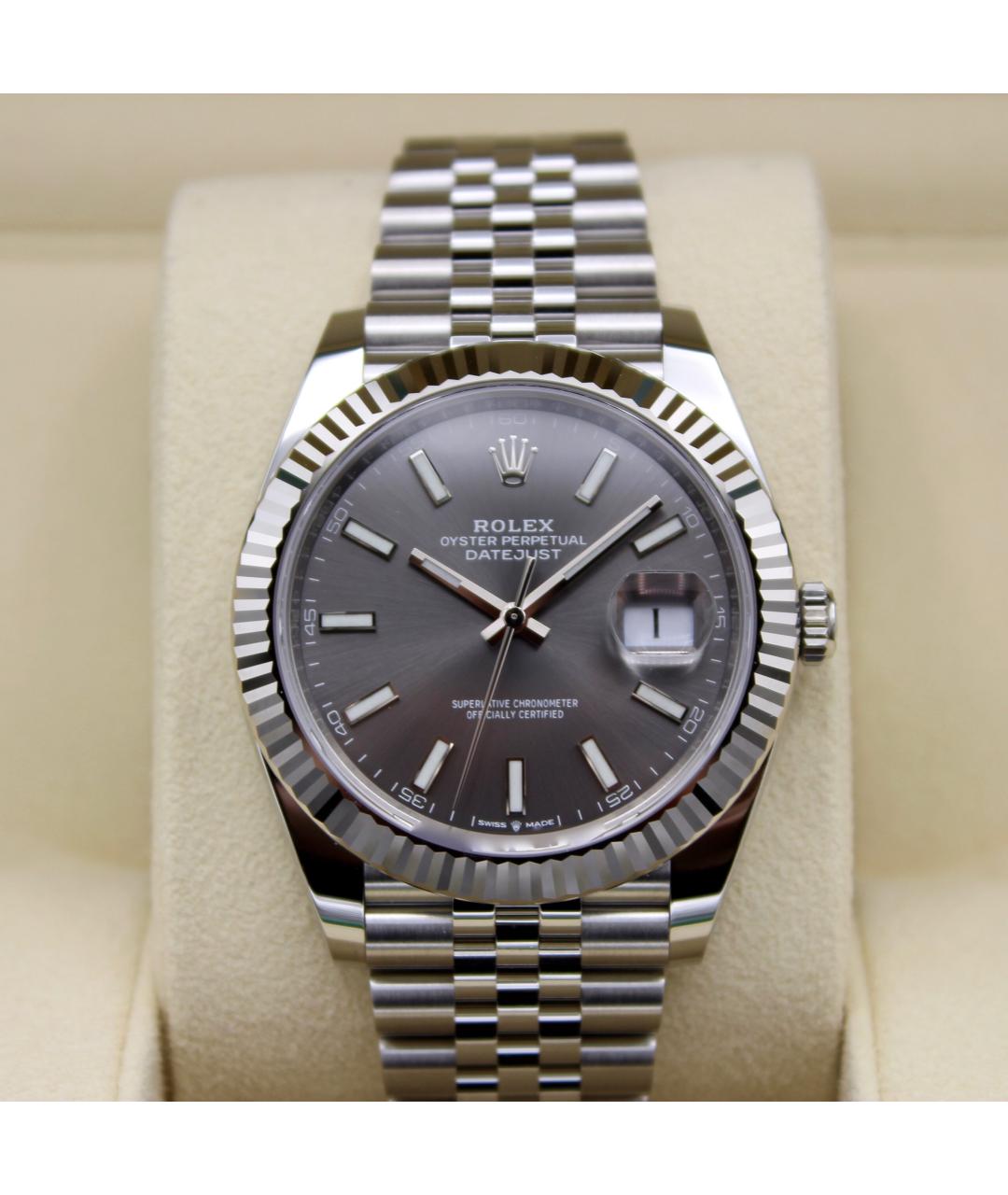 ROLEX Серые часы из белого золота, фото 3