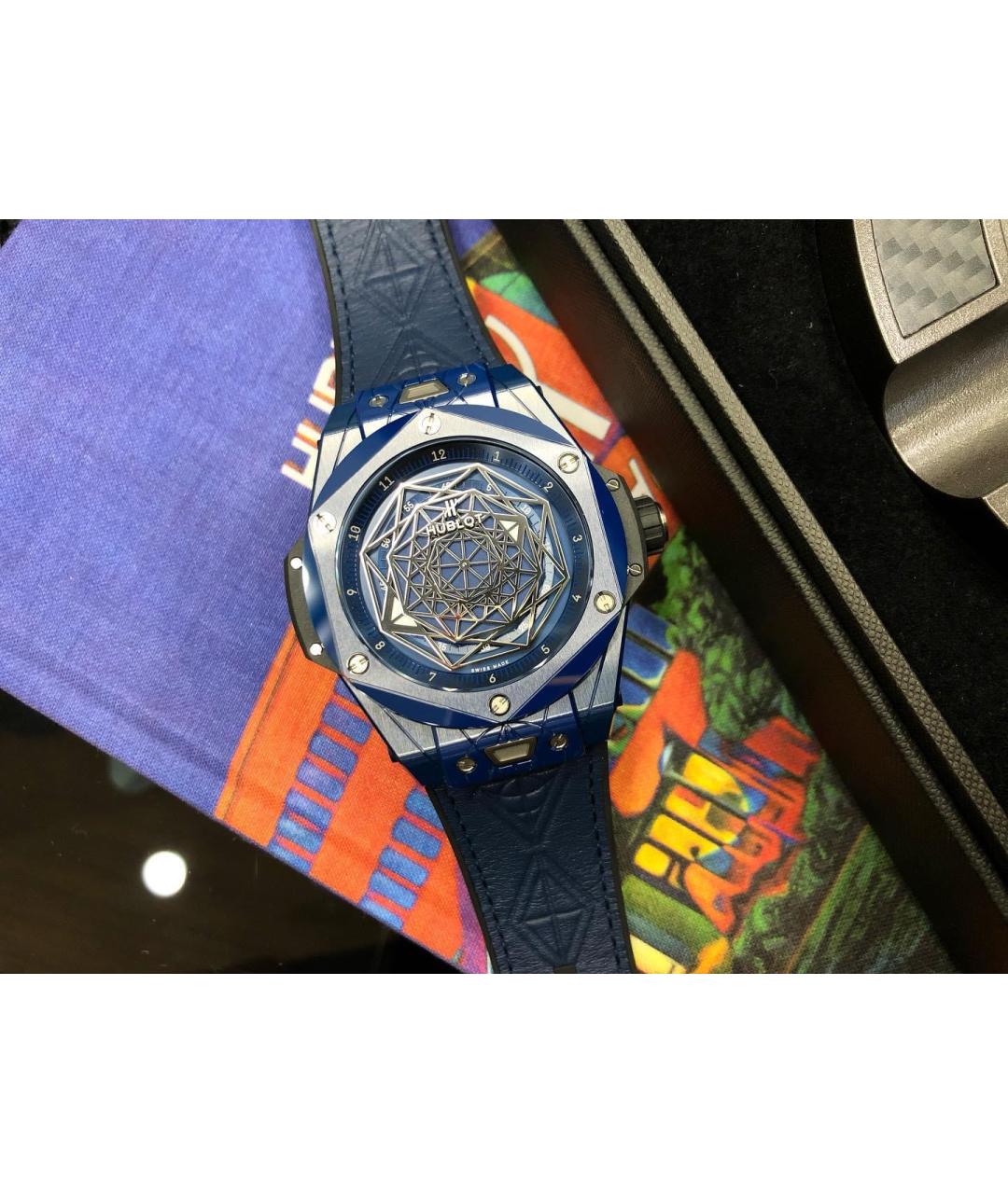 HUBLOT Синие керамические часы, фото 2
