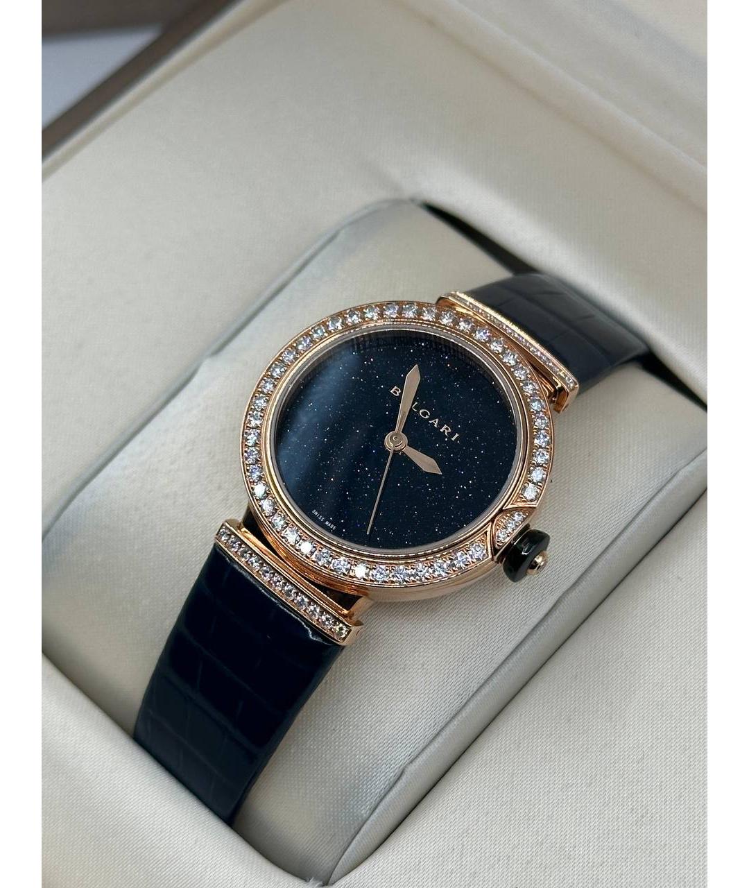 BVLGARI Темно-синие часы из розового золота, фото 4