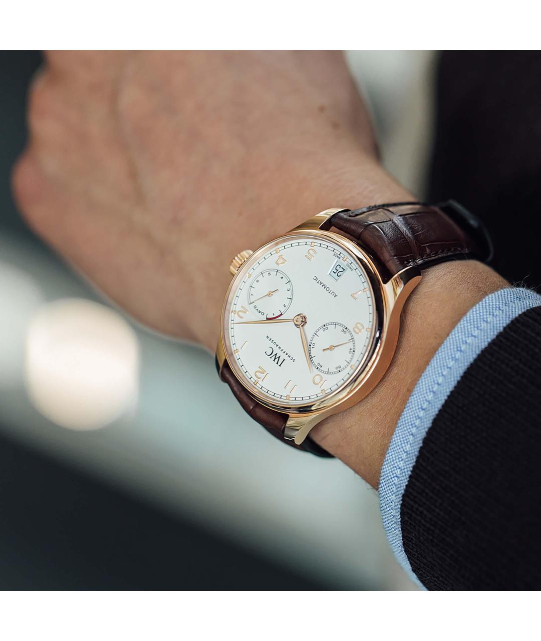 IWC Белые часы из розового золота, фото 3