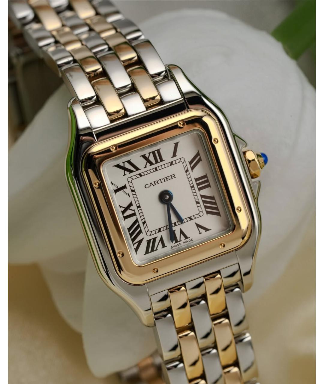 CARTIER Белые часы из желтого золота, фото 5