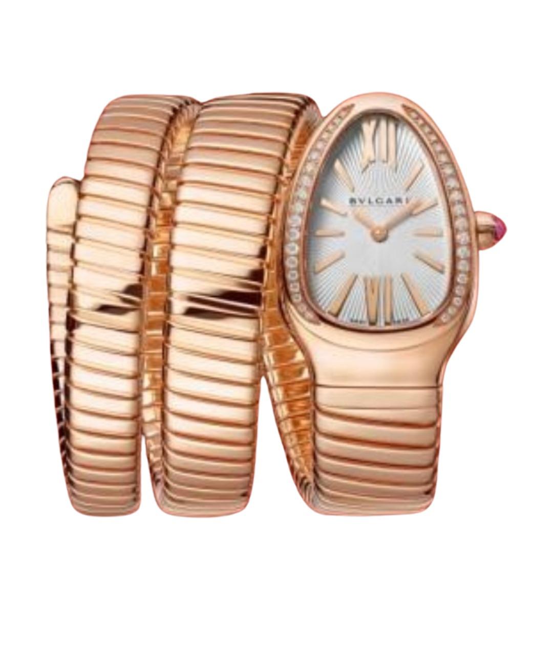 BVLGARI Белые часы из розового золота, фото 1