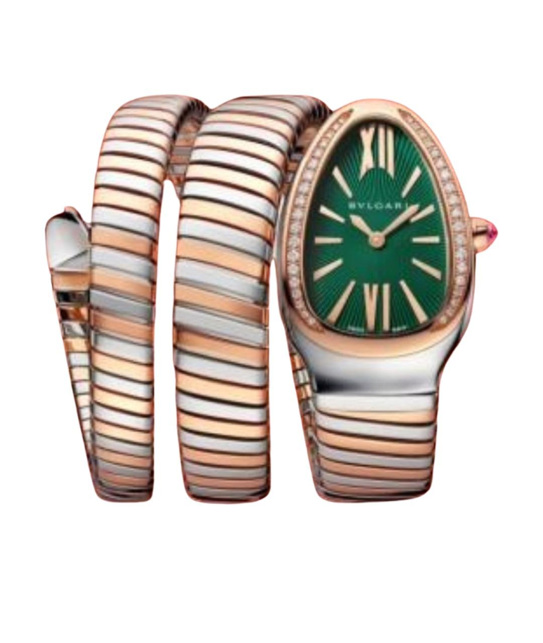 BVLGARI Зеленые часы из розового золота, фото 1