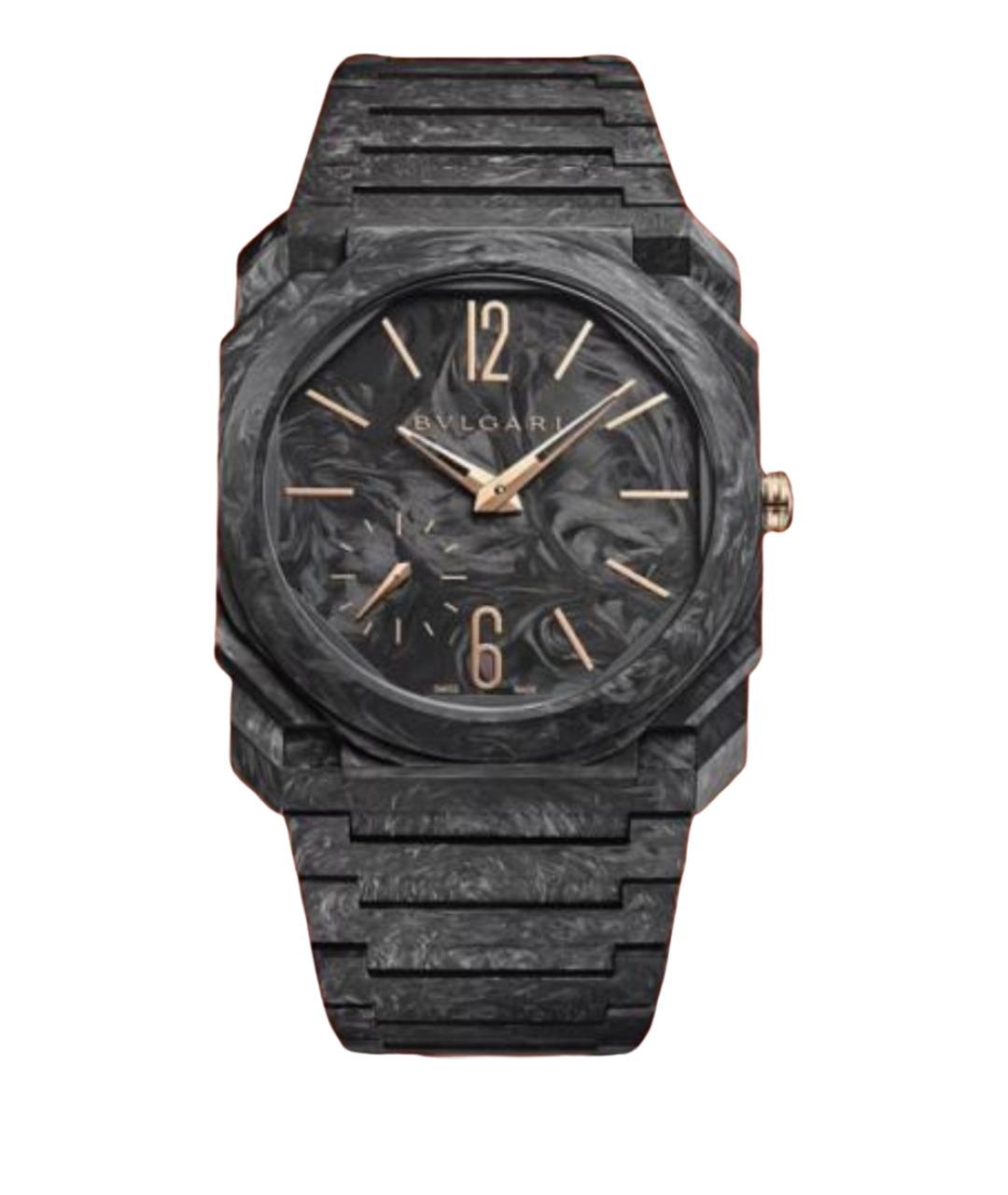 BVLGARI Черные часы из розового золота, фото 1