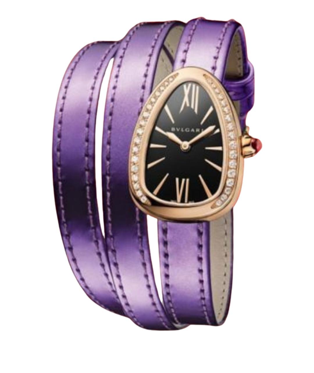 BVLGARI Черные часы из розового золота, фото 2