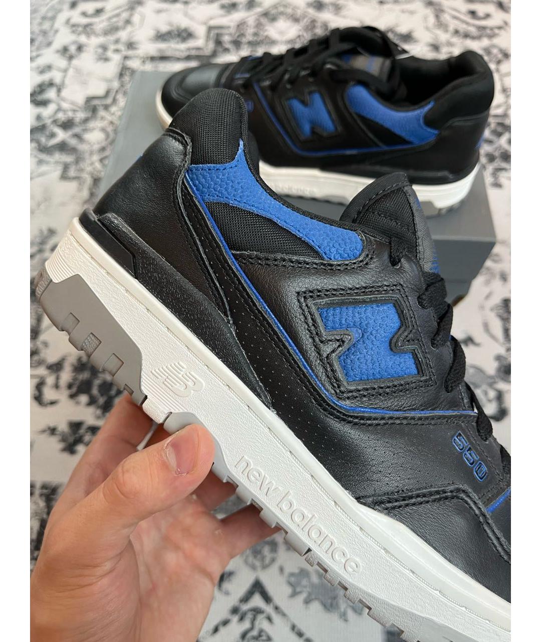 NEW BALANCE Черные кожаные низкие кроссовки / кеды, фото 7