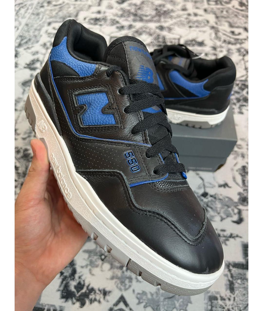 NEW BALANCE Черные кожаные низкие кроссовки / кеды, фото 6