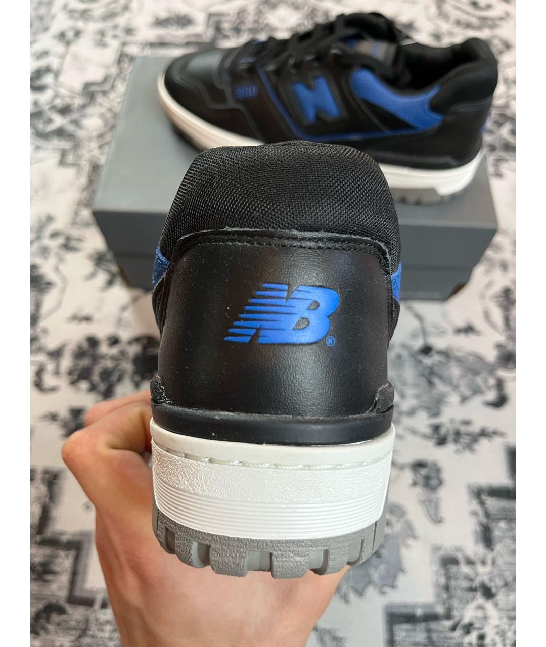 NEW BALANCE Черные кожаные низкие кроссовки / кеды, фото 4