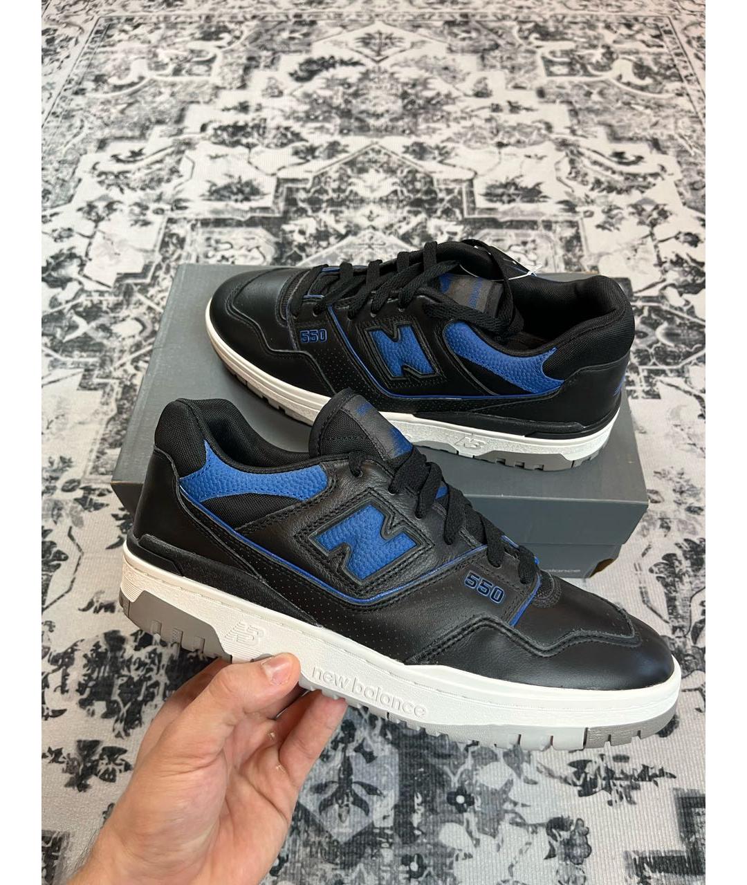 NEW BALANCE Черные кожаные низкие кроссовки / кеды, фото 8
