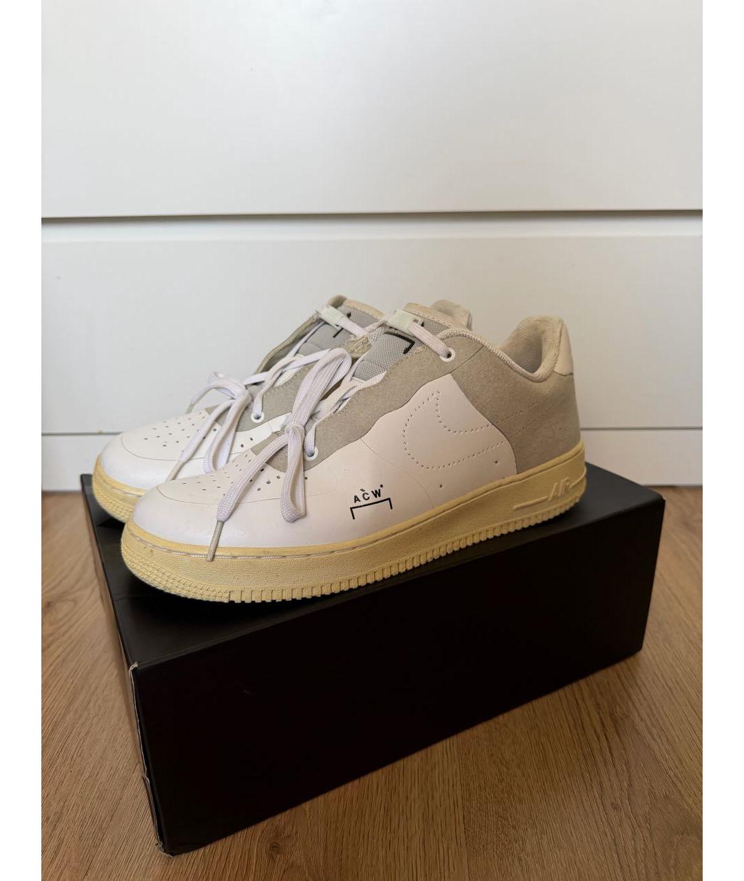 NIKE Белые кожаные низкие кроссовки / кеды, фото 2