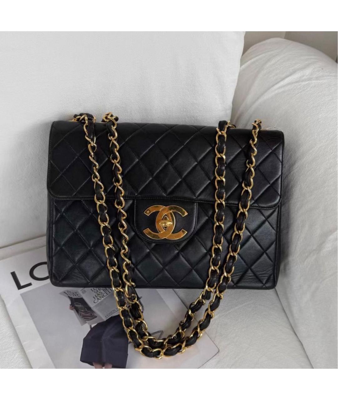 CHANEL Черная кожаная сумка через плечо, фото 6