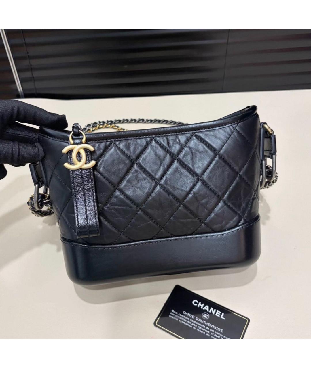 CHANEL Черная кожаная сумка через плечо, фото 8