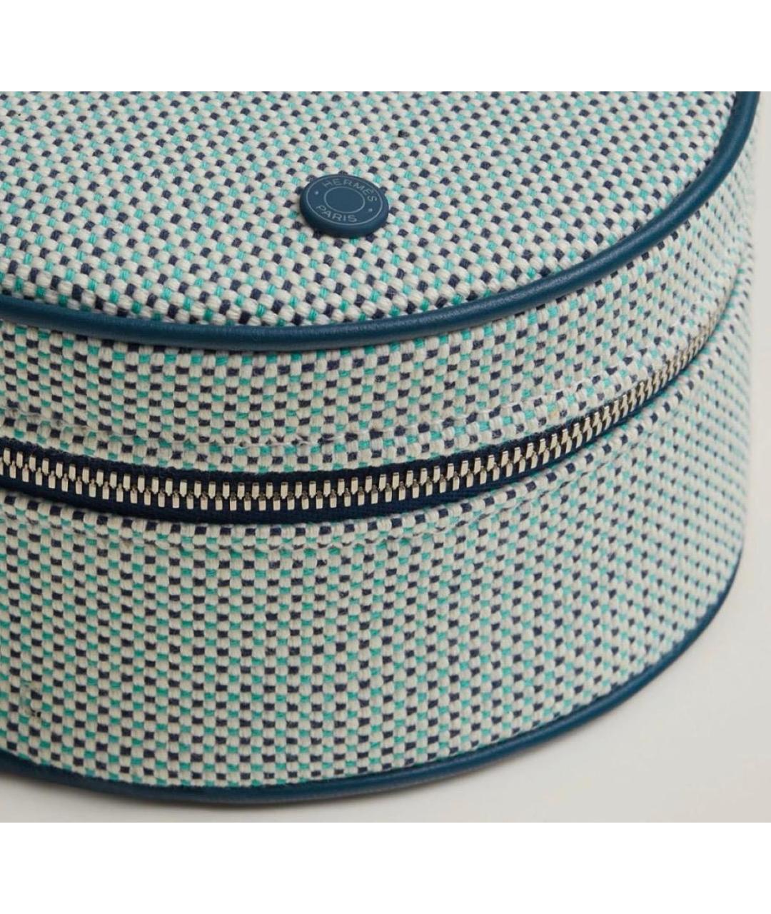 HERMES Бирюзовая хлопковая косметичка, фото 2