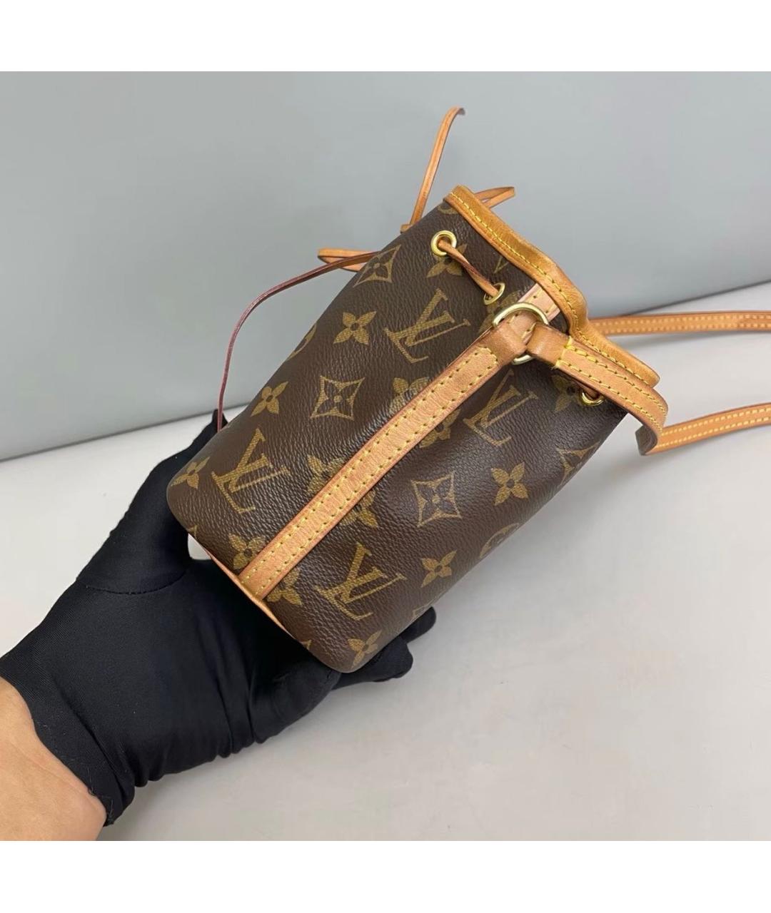 LOUIS VUITTON Коричневая кожаная сумка через плечо, фото 3