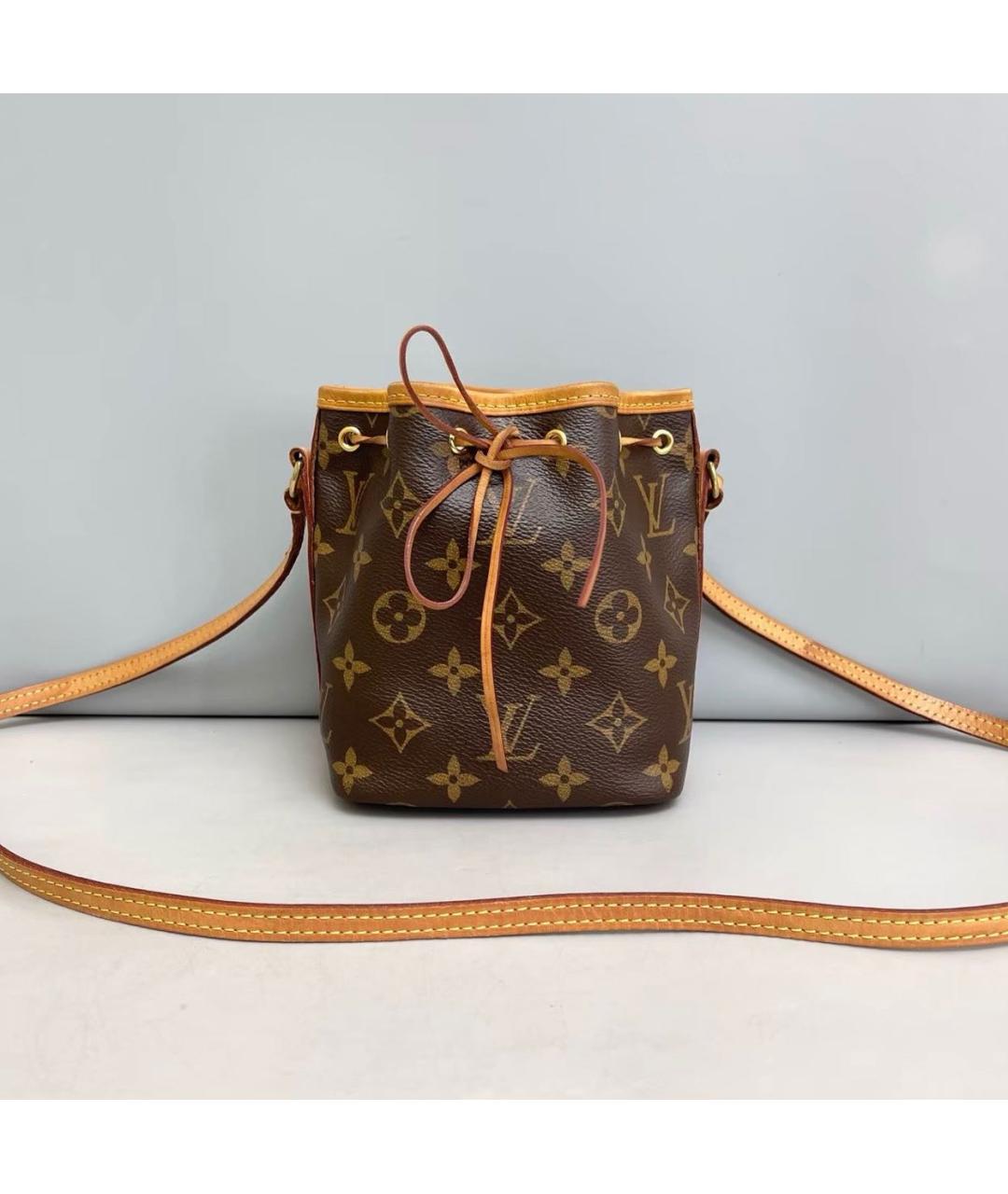 LOUIS VUITTON Коричневая кожаная сумка через плечо, фото 8