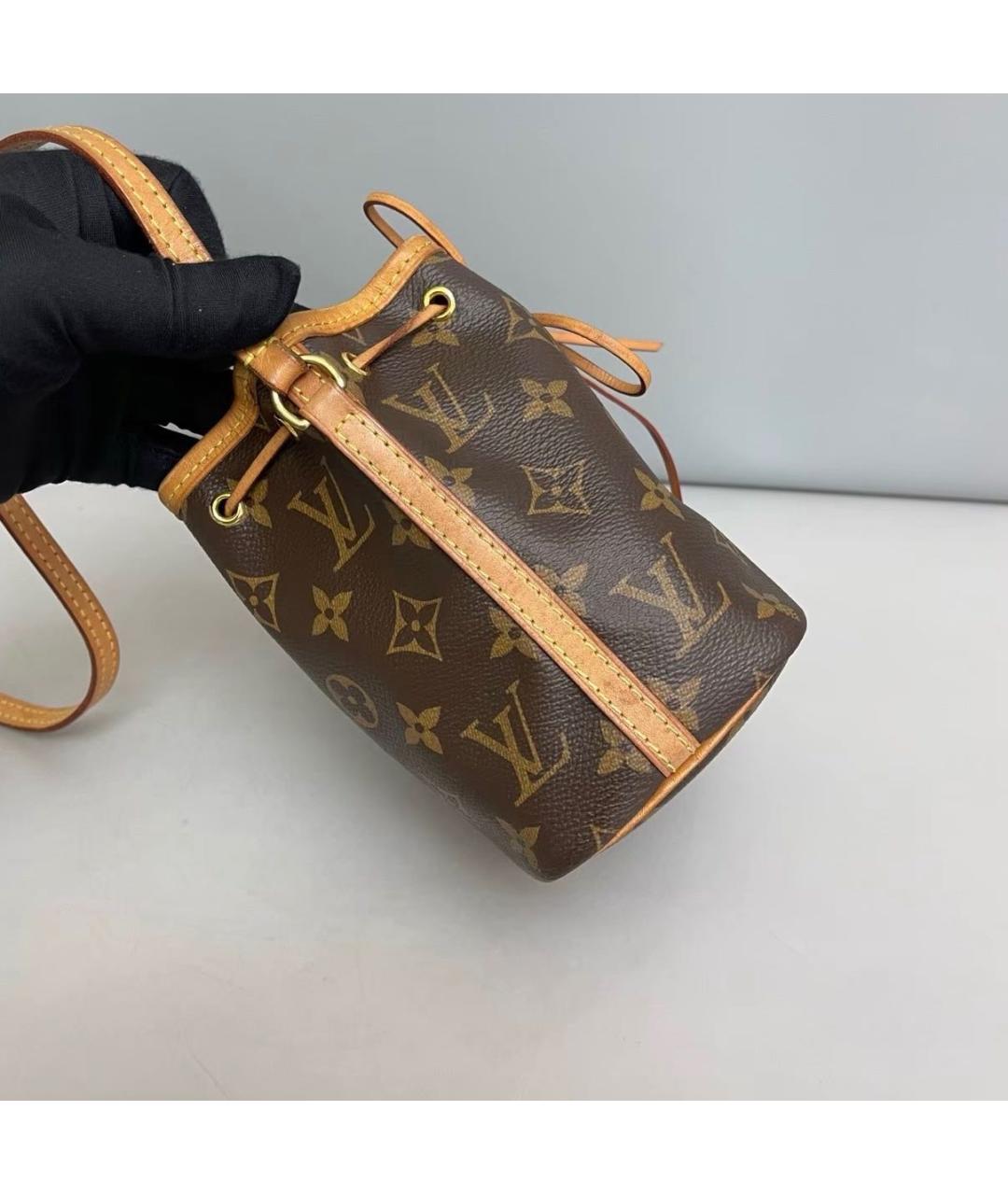 LOUIS VUITTON Коричневая кожаная сумка через плечо, фото 4