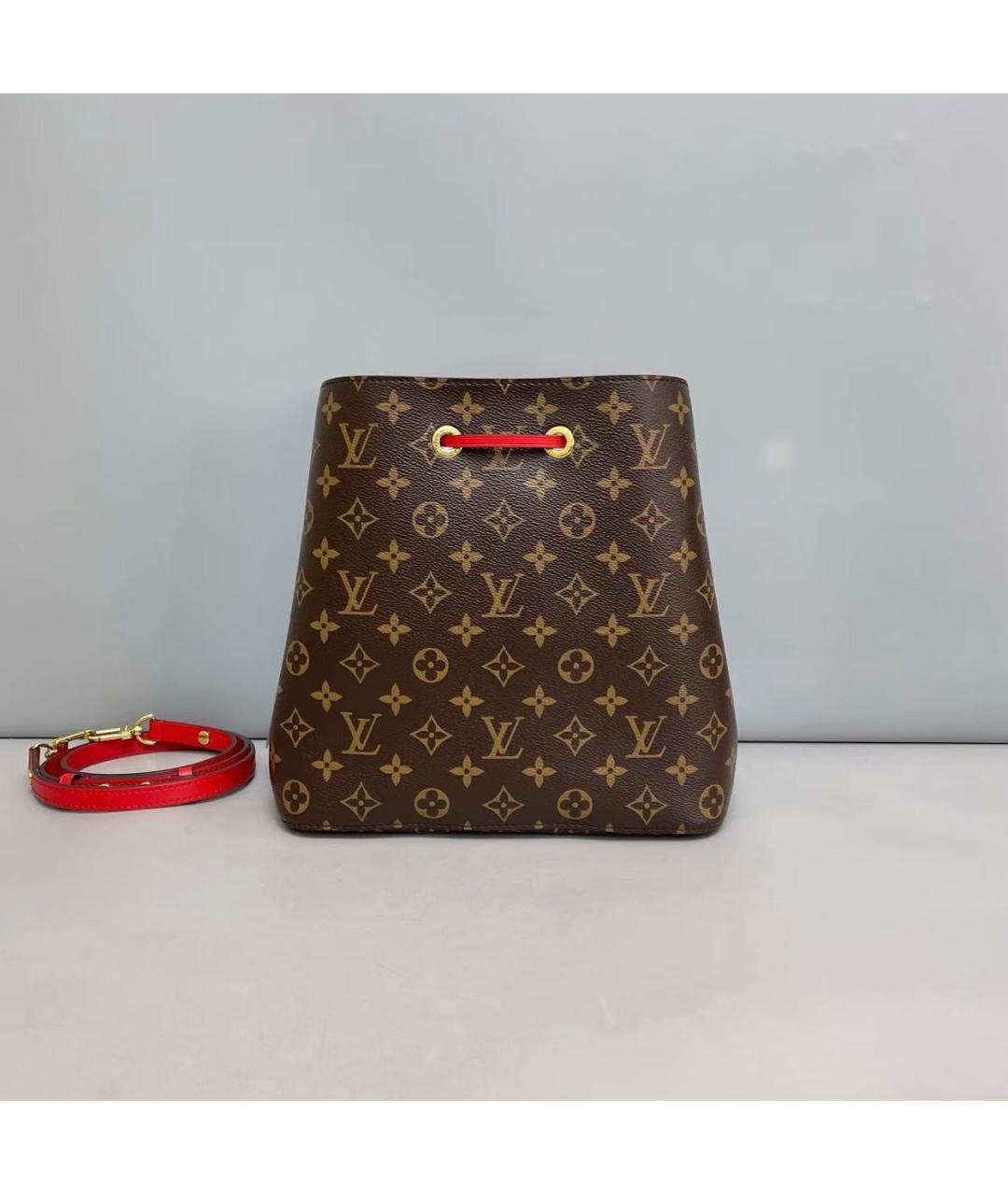 LOUIS VUITTON Красная кожаная сумка тоут, фото 2