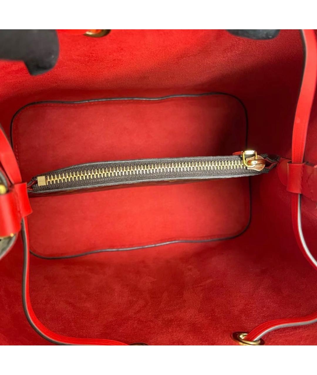 LOUIS VUITTON Красная кожаная сумка тоут, фото 5