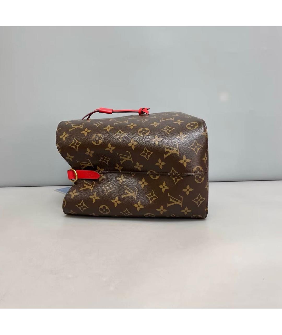 LOUIS VUITTON Красная кожаная сумка тоут, фото 3