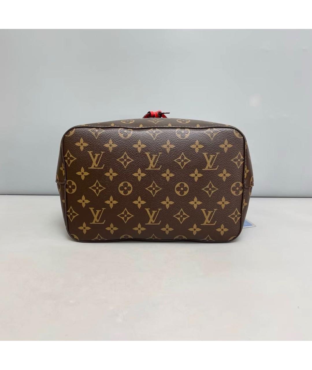 LOUIS VUITTON Красная кожаная сумка тоут, фото 4
