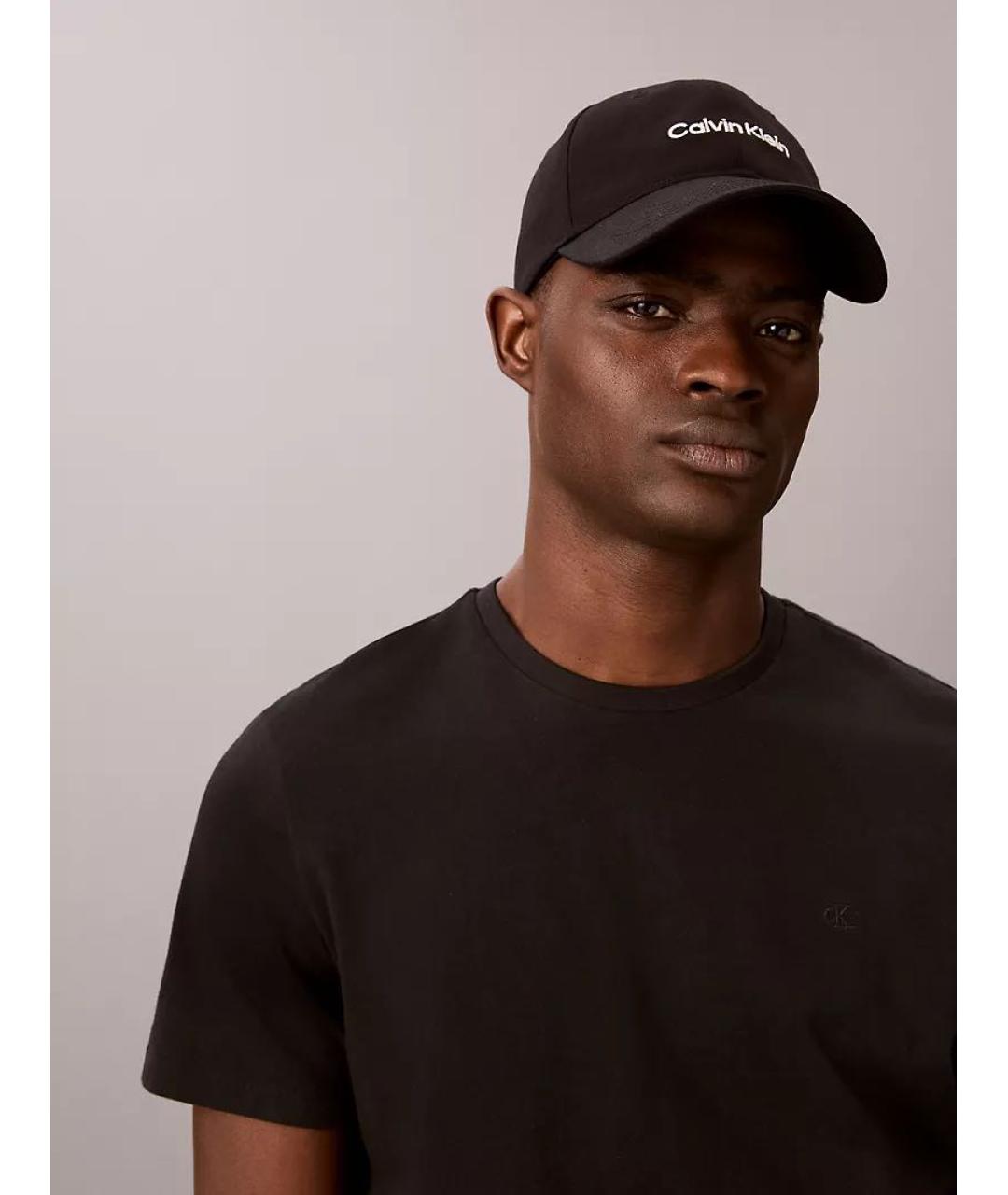 CALVIN KLEIN Черная хлопковая кепка/бейсболка, фото 4