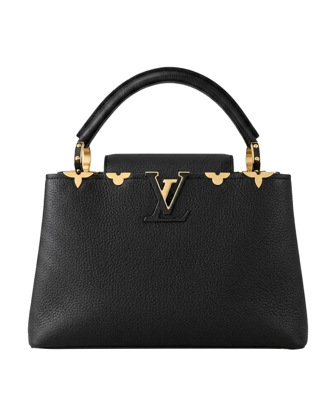LOUIS VUITTON Черная кожаная сумка тоут, фото 1