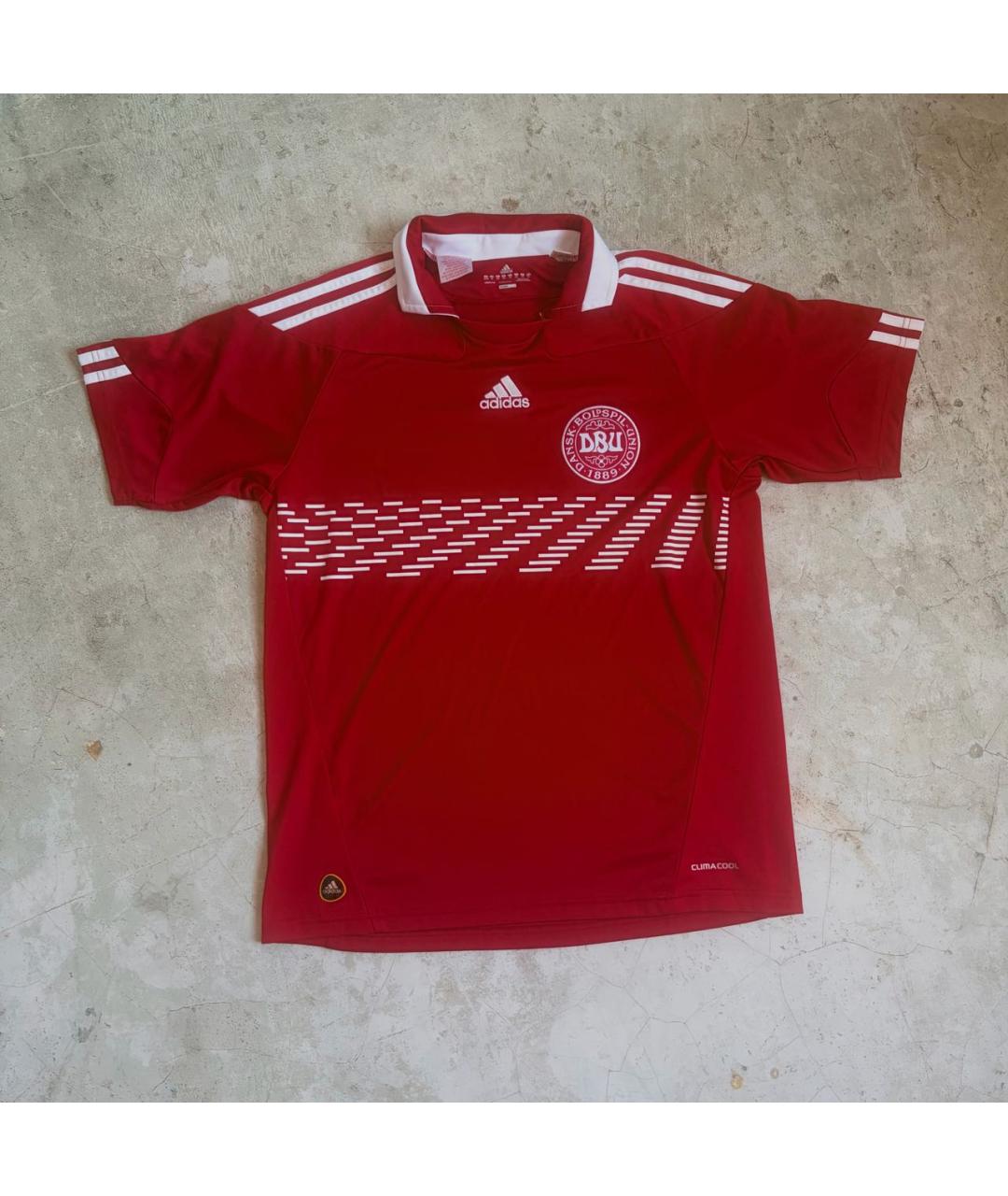 ADIDAS Красная хлопко-полиэстеровая футболка, фото 2