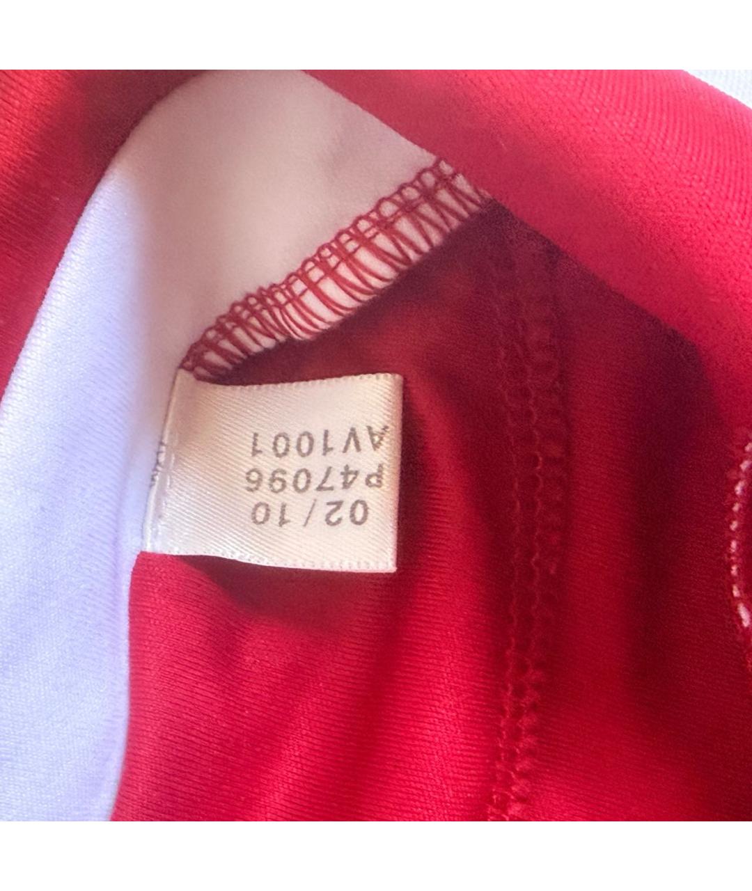ADIDAS Красная хлопко-полиэстеровая футболка, фото 8