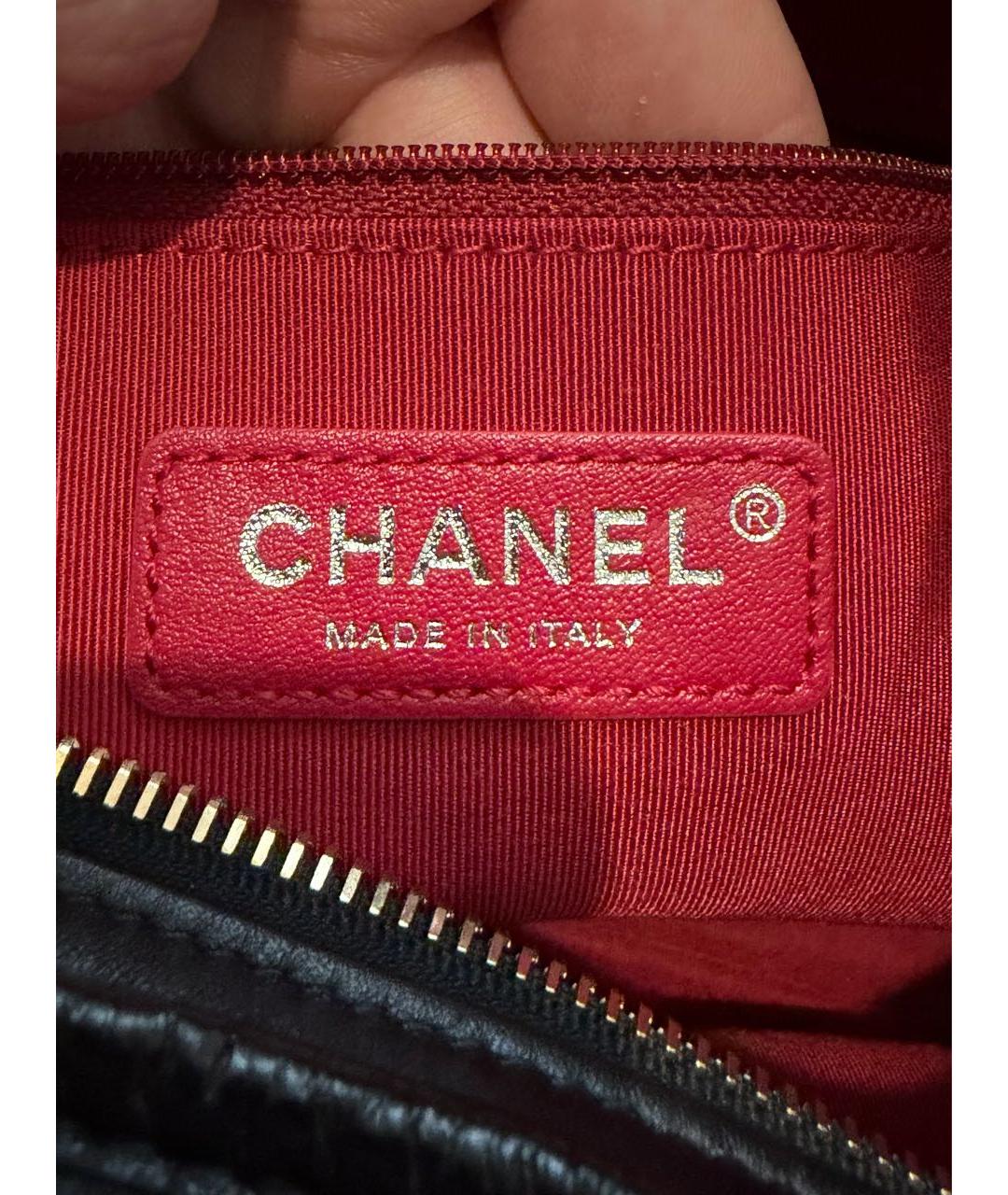 CHANEL Черная кожаная сумка через плечо, фото 6