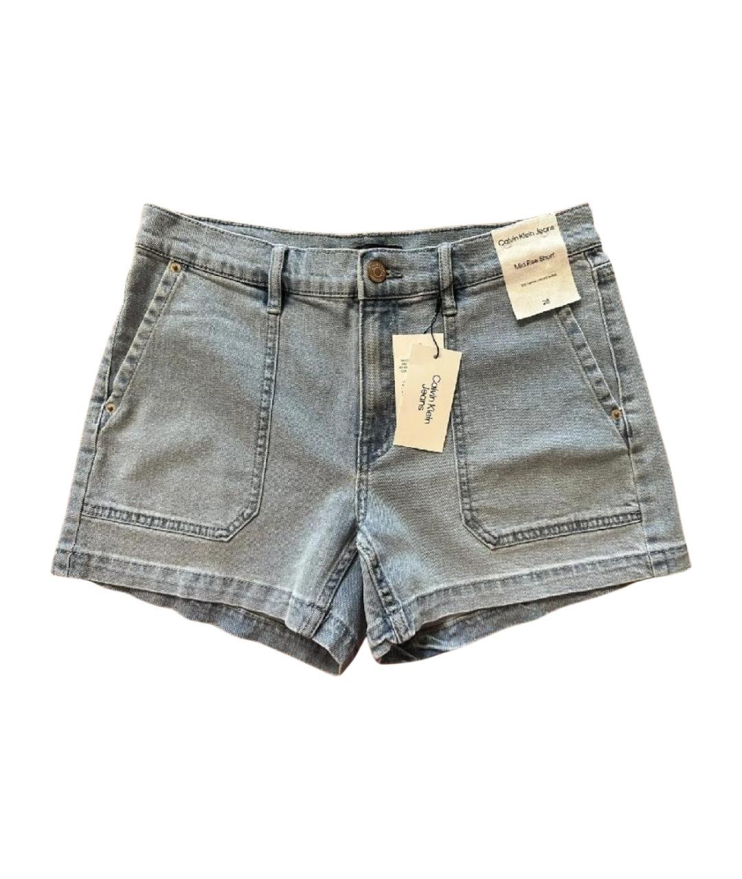 CALVIN KLEIN Голубые хлопко-эластановые шорты, фото 1