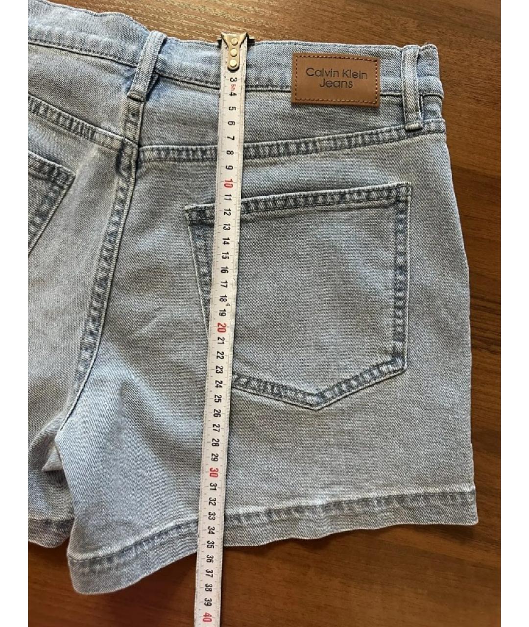 CALVIN KLEIN Голубые хлопко-эластановые шорты, фото 7