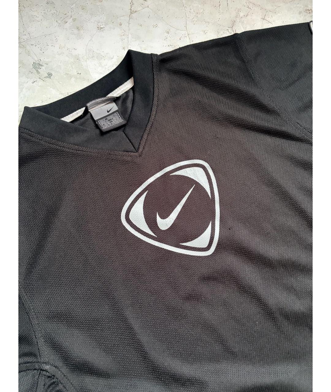 NIKE Черная хлопко-полиэстеровая футболка, фото 3