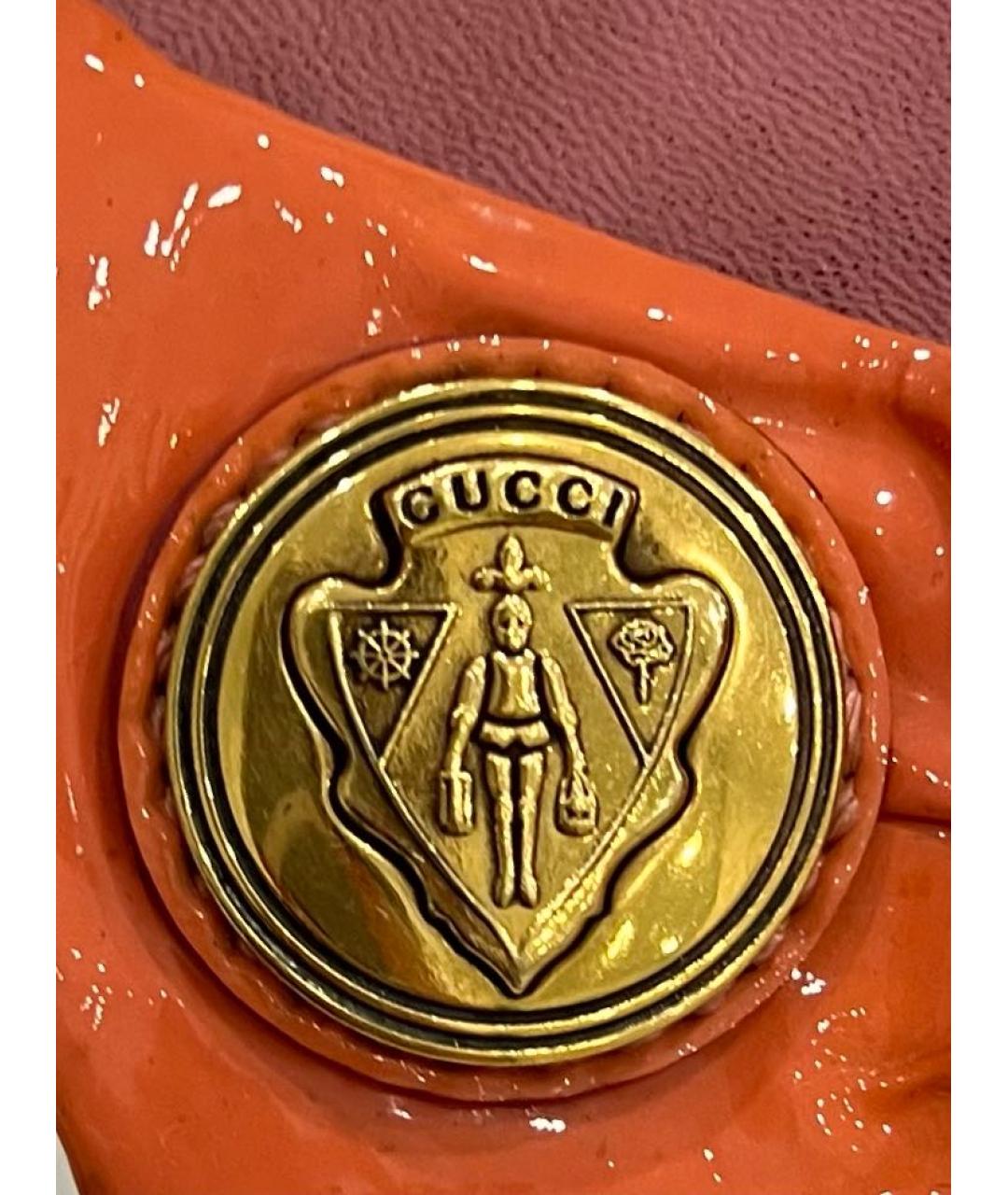 GUCCI Коралловые мюли из лакированной кожи, фото 6