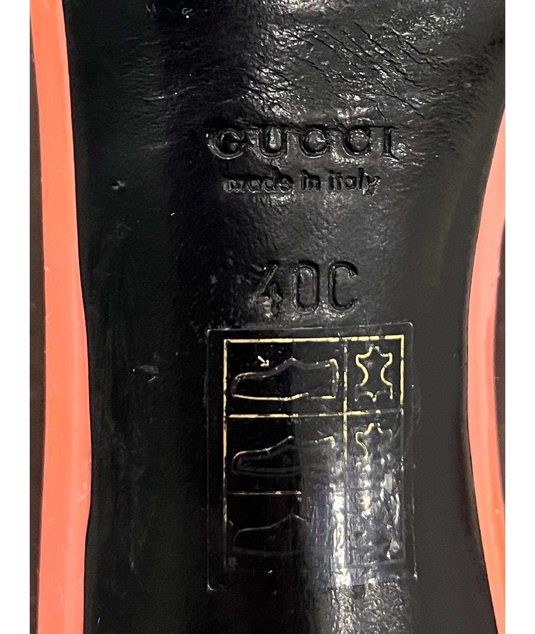 GUCCI Коралловые мюли из лакированной кожи, фото 7